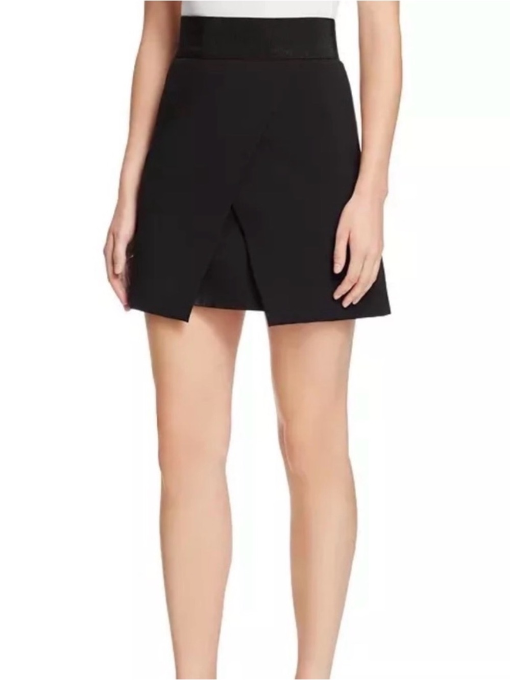 Alice + Olivia Black Elastic-Waist Skirt